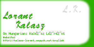 lorant kalasz business card